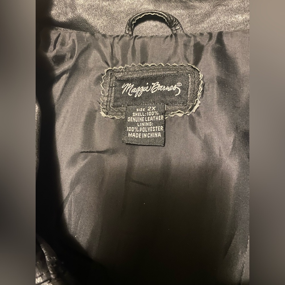 Maggie Barnes Classic Black Leather Outerwear